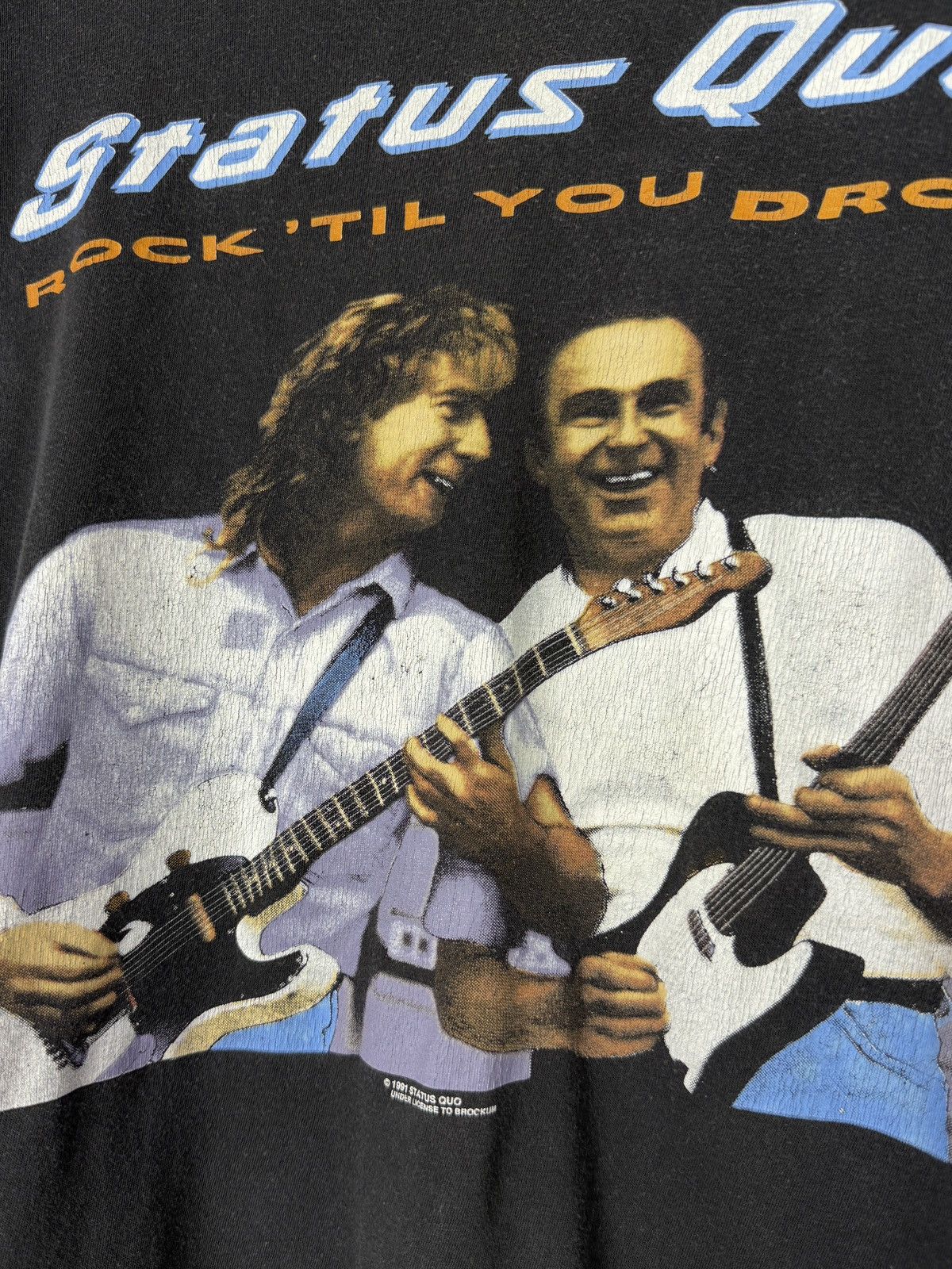 Band Tees 1991 Vintage Status Quo Rock’Til You Drop UK Tour Boxy Tee Size US L / EU 52-54 / 3 - 3 Thumbnail