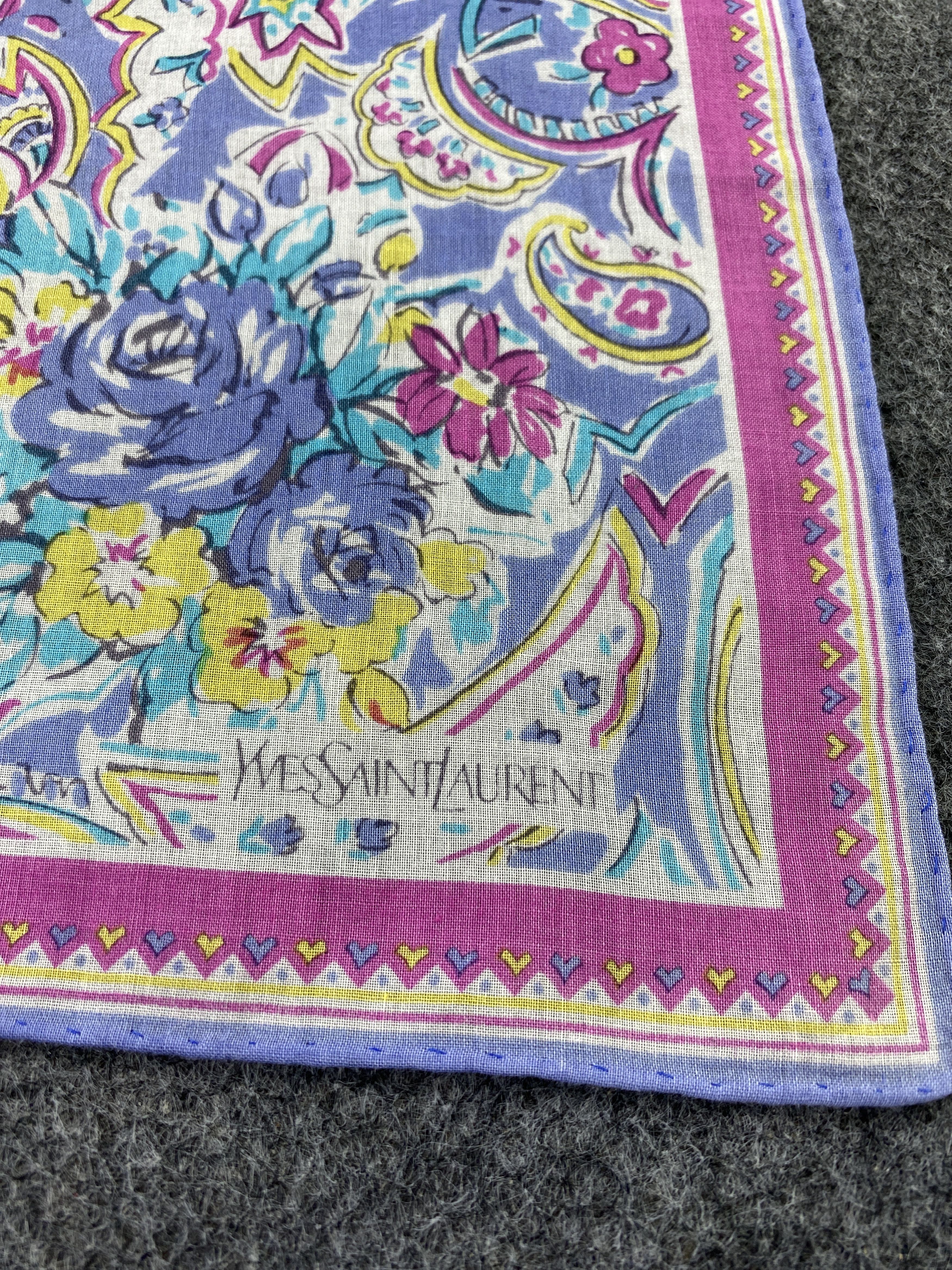 Yves Saint Laurent YSL Handkerchief Neckerchief Bandana-B269 Size ONE SIZE - 5 Thumbnail