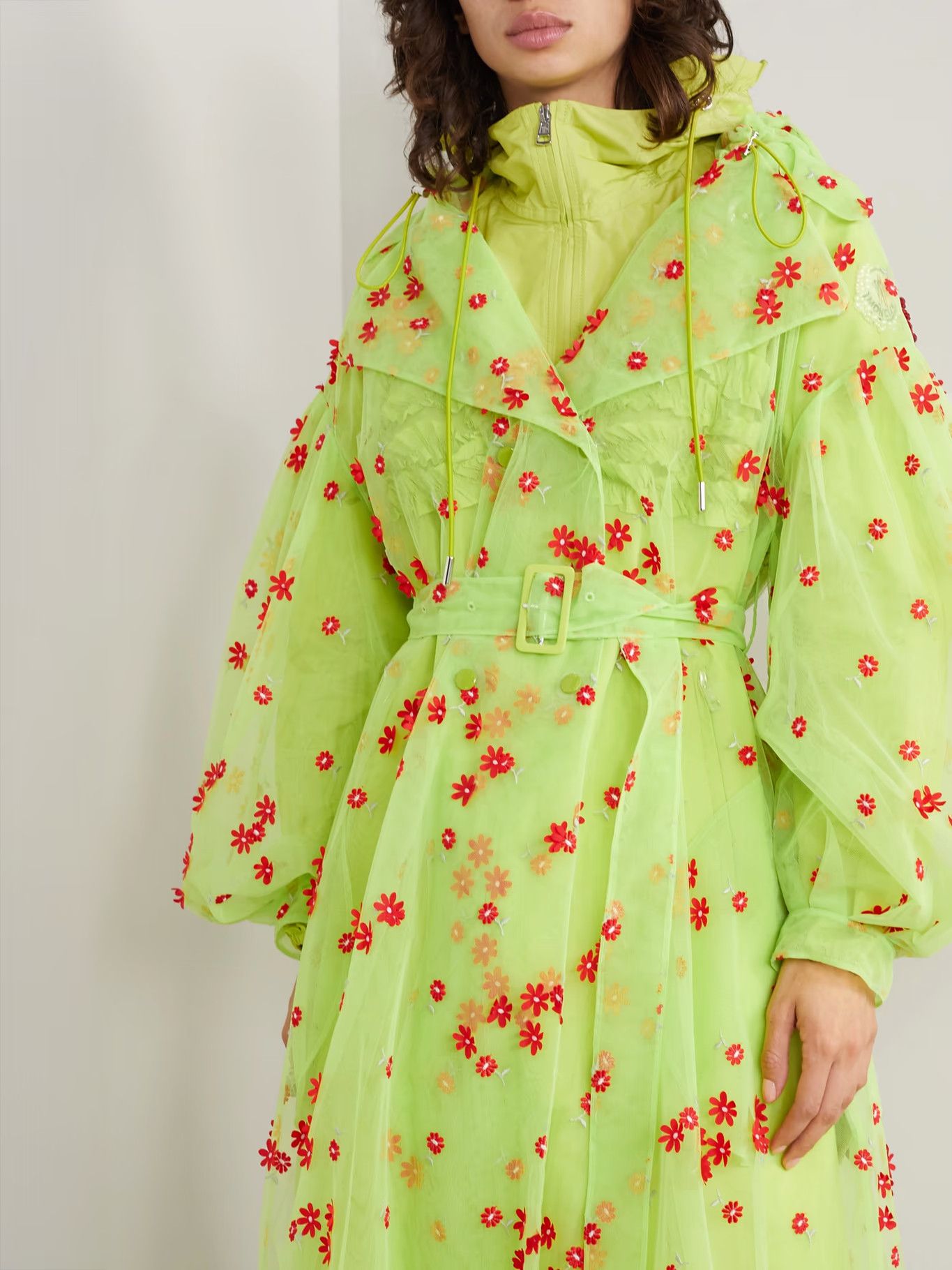 Moncler o1y1125 Hooded Jacket in Lime Green/Red Size XS / US 0-2 / IT 36-38 - 3 Thumbnail