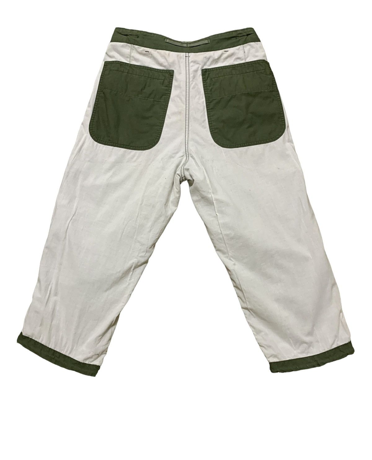 CDG HOMME adjustable waist cotton 3Q pant Green Army