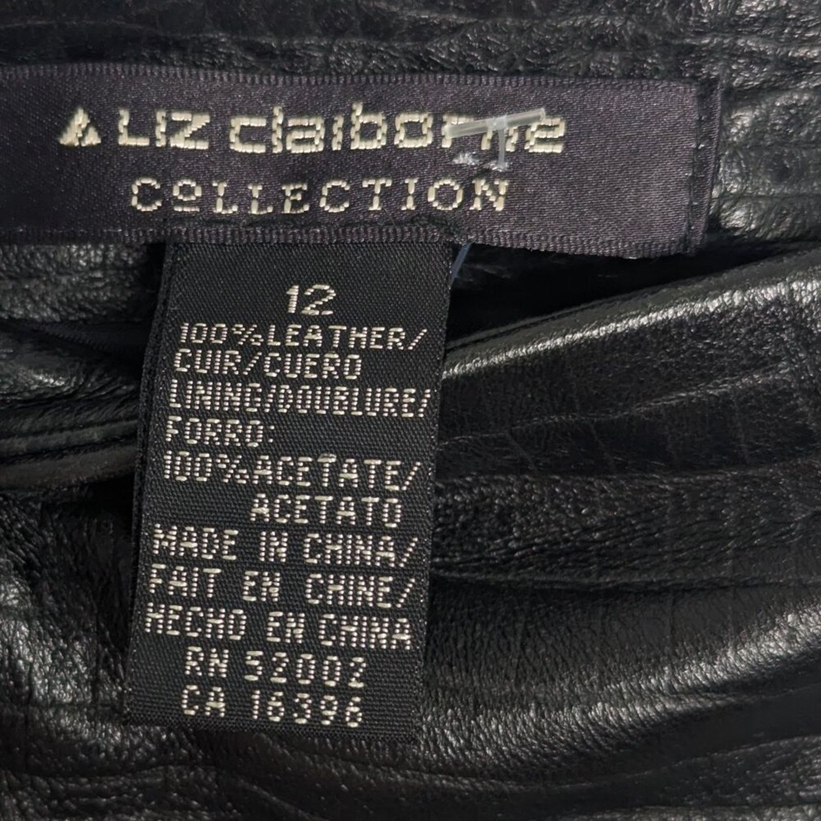 Liz Claiborne Liz Claiborne Vintage Black Soft Embossed Leather Mini Skirt Size 29" - 3 Thumbnail