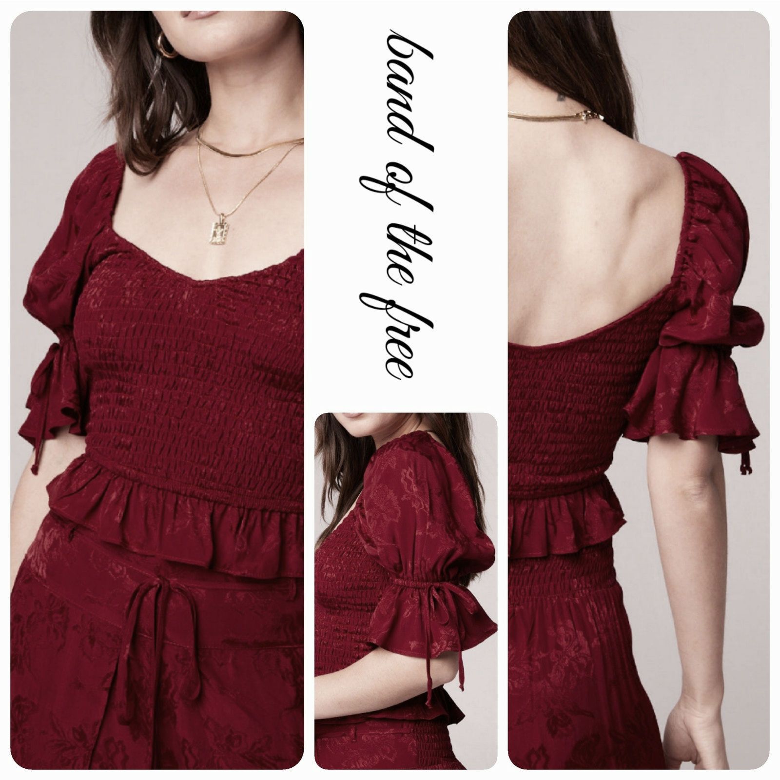 Other NWT Band of the Free Lea Jacquard Smocked Crop Top Sz. S Size S / US 4 / IT 40 - 1 Thumbnail