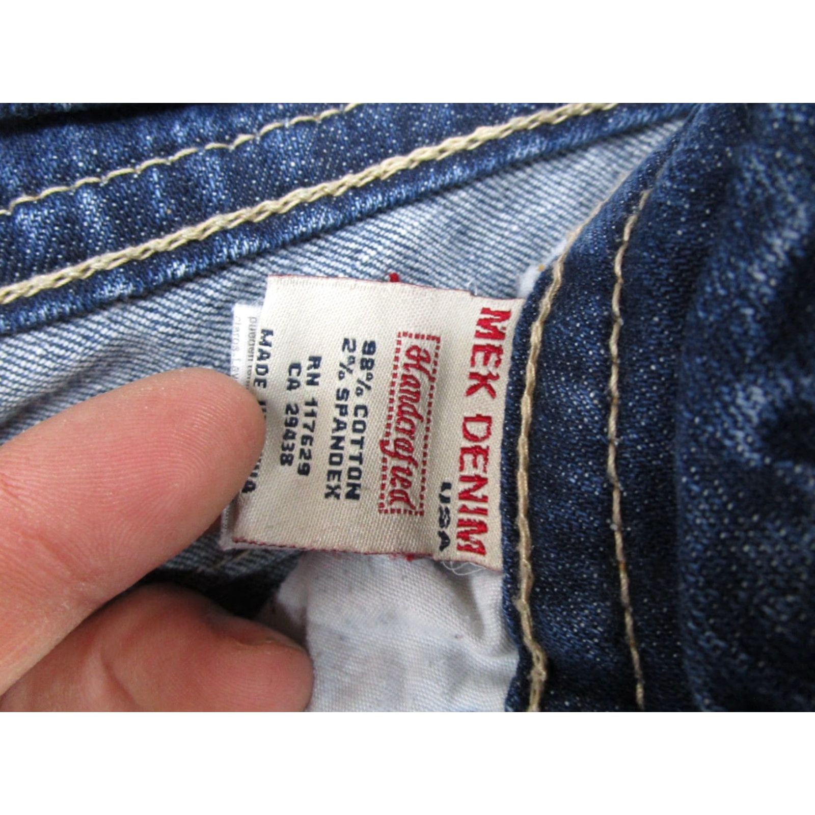 Denime Mek DNM Denim Jeans Bootcut 28x34 Women Blue 5-Pocket Stretch Read Size 28" / US 6 / IT 42 - 5 Thumbnail