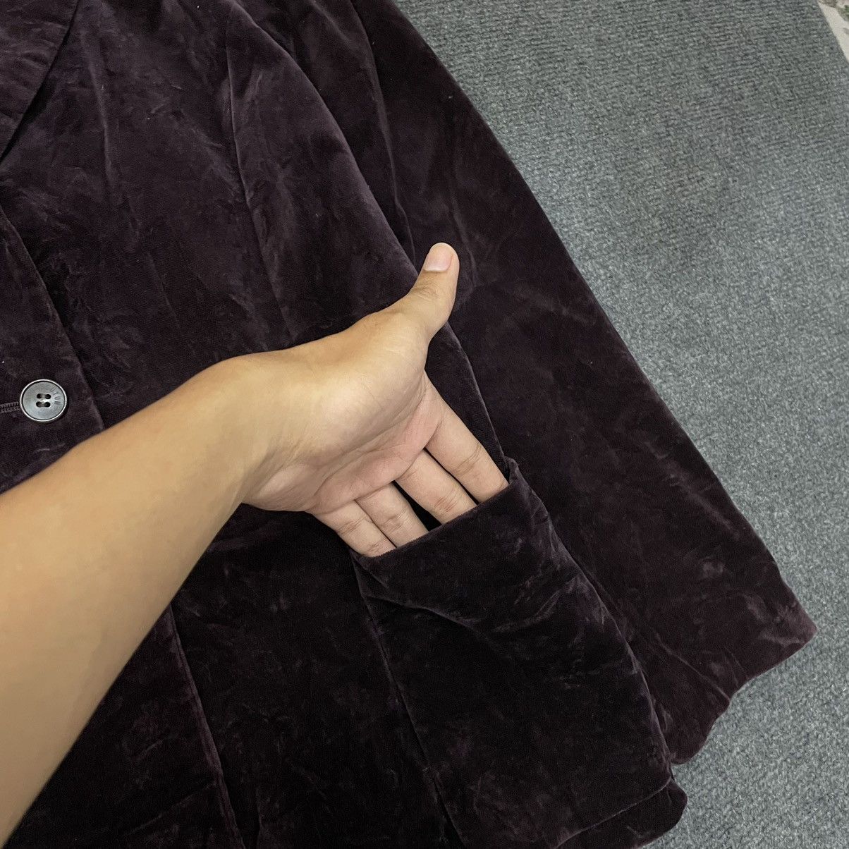 Aquascutum × Designer × Japanese Brand Aquascutum Dark Burgundy Velvet Blazer Size 36R - 5 Thumbnail
