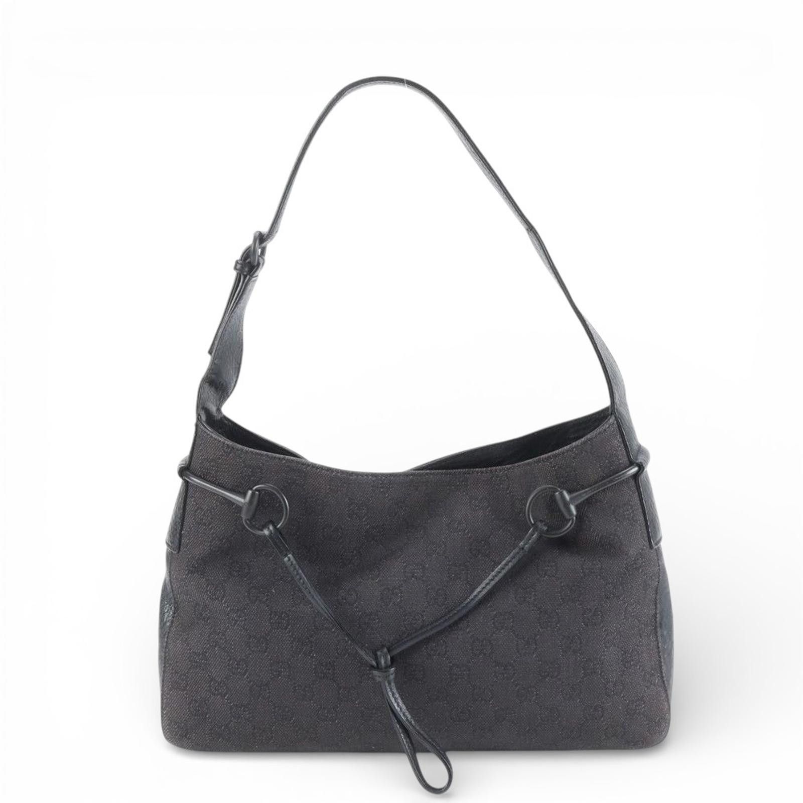 Gucci Gucci - Black Monogram Shoulder Bag Size ONE SIZE - 8 Thumbnail
