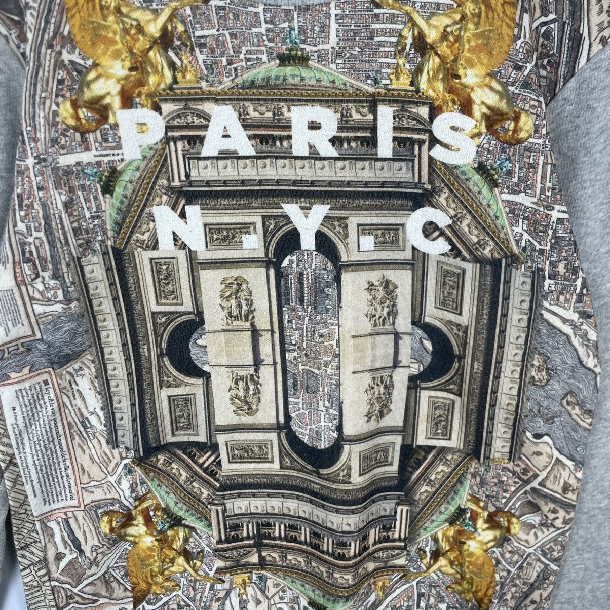 Designer × Vintage vintage Hoodie/sweater Zara Man Paris NYC Jumper Mens Grey Size US M / EU 48-50 / 2 - 8 Thumbnail