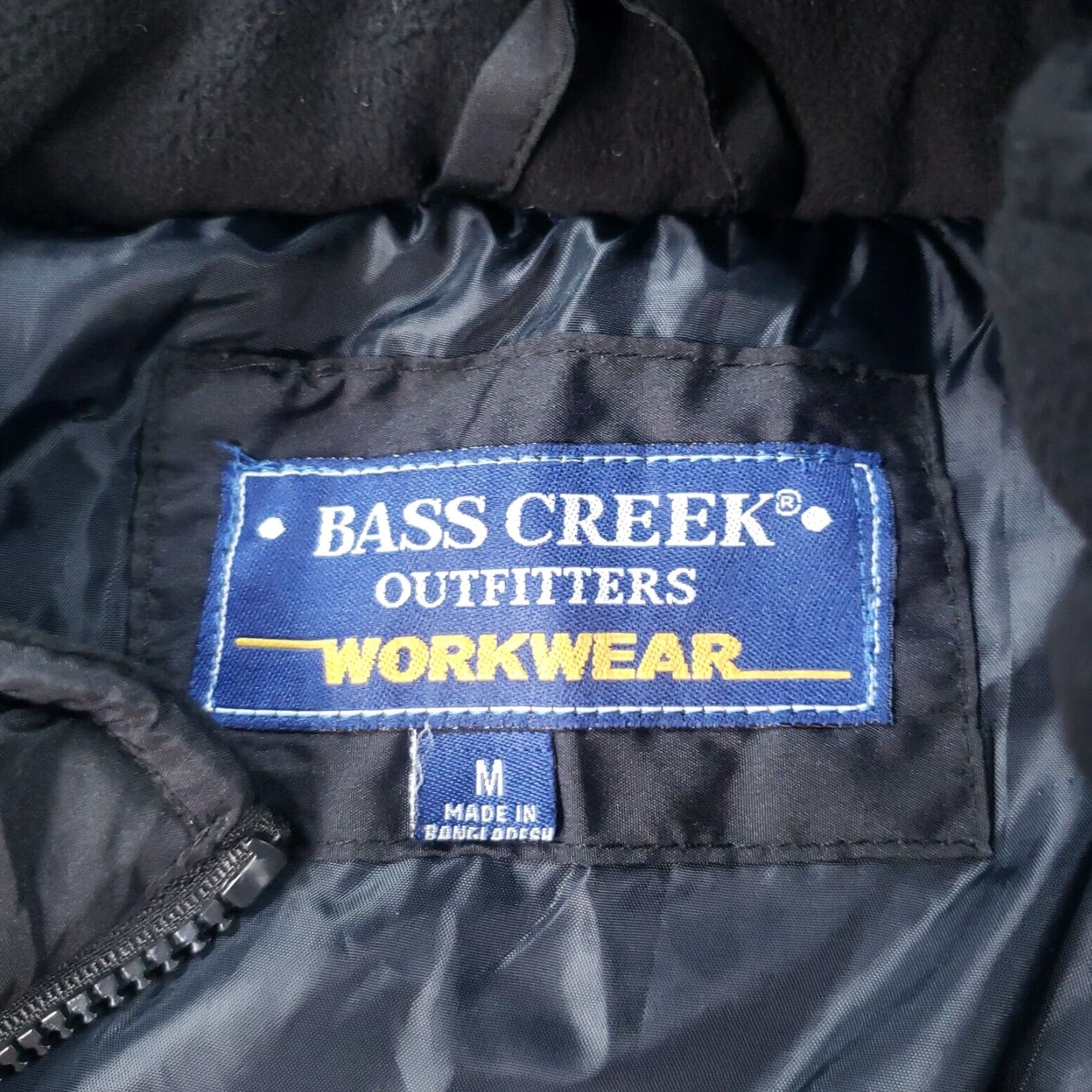 Vintage Bass Creek Outfitters Mens Puffer Jacket Medium Black Extra Large XL Full Zip Size US M / EU 48-50 / 2 - 5 Thumbnail