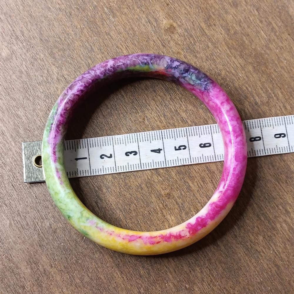 Designer Genuine Peacock Jade Bangle Bracelet Size ONE SIZE - 4 Thumbnail
