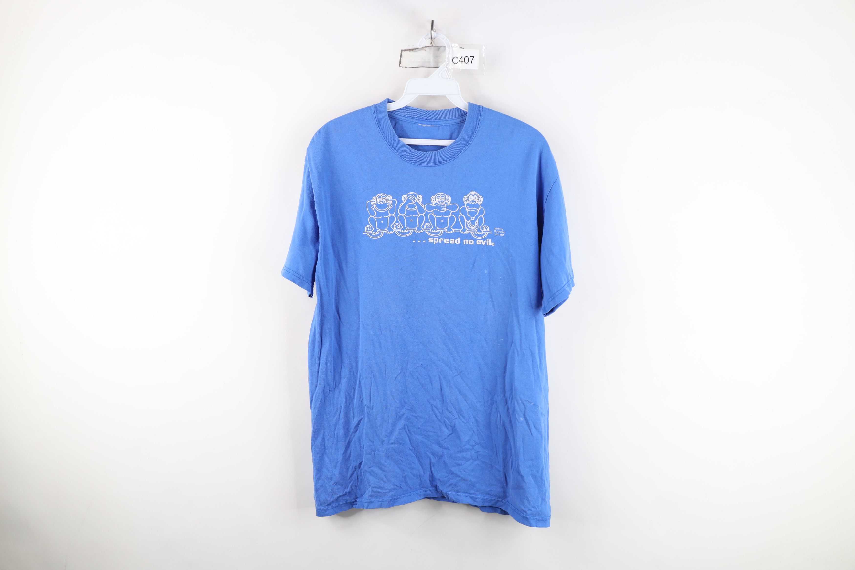 Vintage Vintage 80s Streetwear Speak Spread No Evil Aids T-Shirt Size US M / EU 48-50 / 2 - 1 Thumbnail