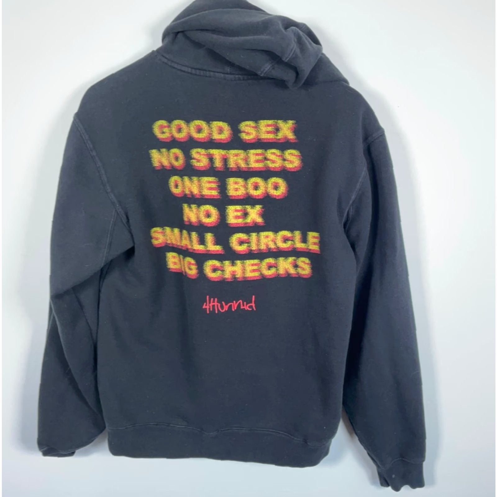 Vintage 4Hunnid Hoodie Men's Medium Black Graphic Print Crew Neck Pullover Sweatshirt Hip Hop Retro Heavyweight Pockets Size US M / EU 48-50 / 2 - 2 Thumbnail