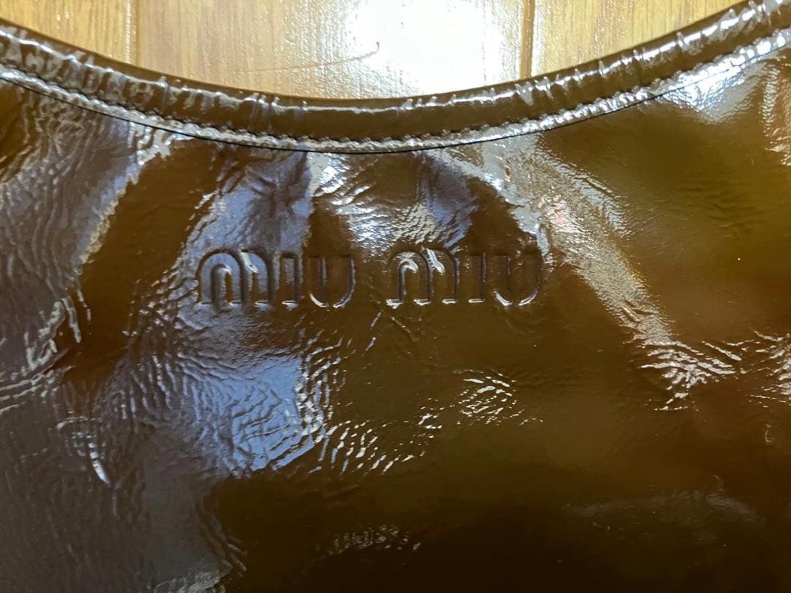 Miu Miu Miu Miu - Brown Patent Leather Shearling Size ONE SIZE - 5 Thumbnail