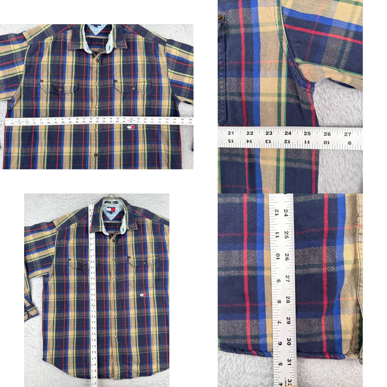 Tommy Hilfiger Tommy Hilfiger Jeans Shirt Adult Extra Large Blue Plaid Flannel Long Sleeve Size US XL / EU 56 / 4 - 8 Thumbnail
