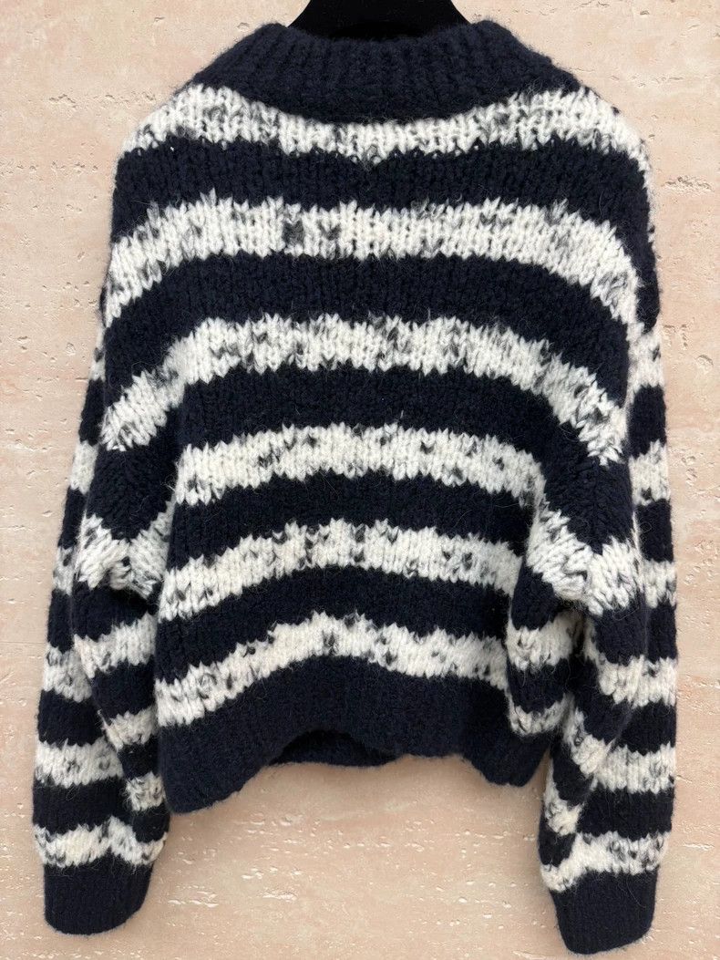 Chanel Chanel Blue and white striped cashmere knitted short sweat Size XS / US 0-2 / IT 36-38 - 2 Thumbnail