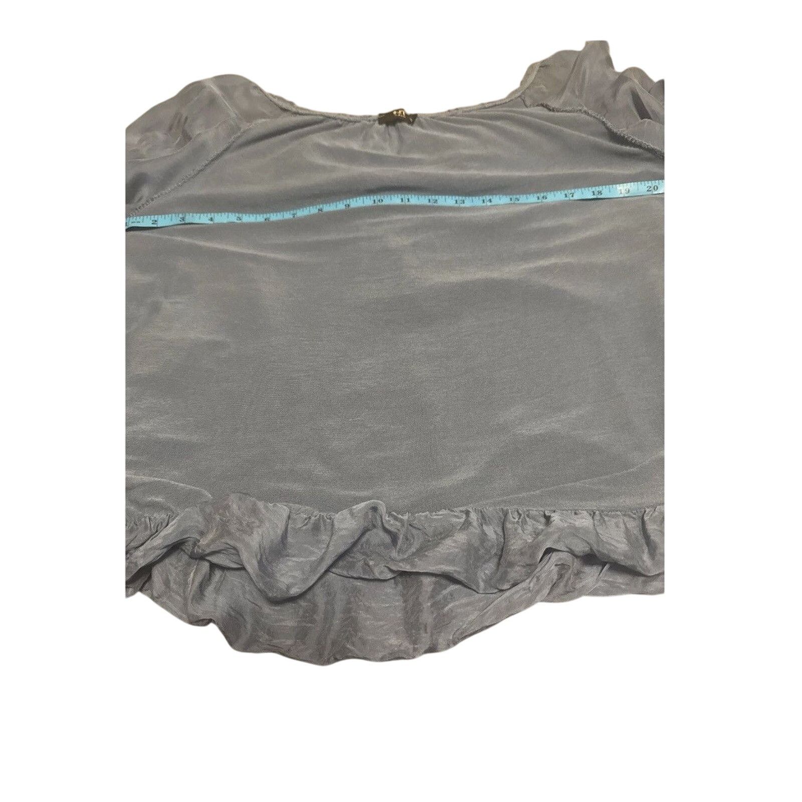 Other Blue Silk Long Sleeve Top with Pearlized Buttons Size L / US 10 / IT 46 - 11 Thumbnail