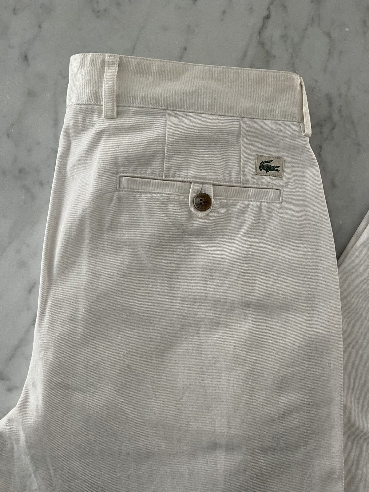 Lacoste MEN’S LACOSTE WHITE COTTON PANTS Size US 44 / EU 60 - 7 Thumbnail