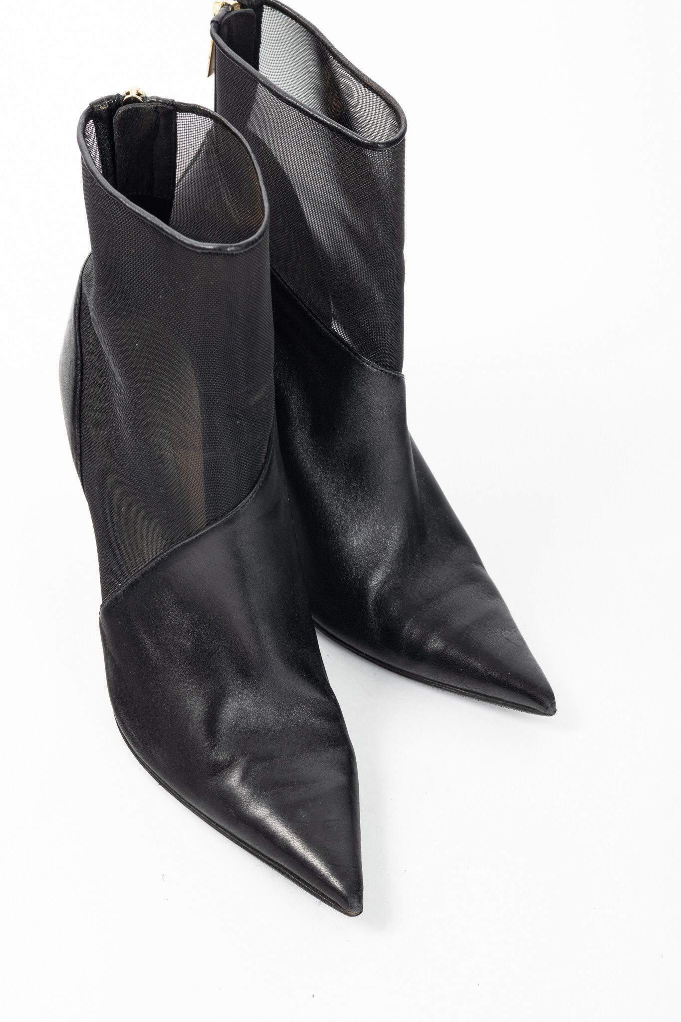 Jimmy Choo Jimmy Choo Sioux 100 Black Nappa & Mesh Ankle Boots Size US 7.5 / IT 37.5 - 6 Thumbnail