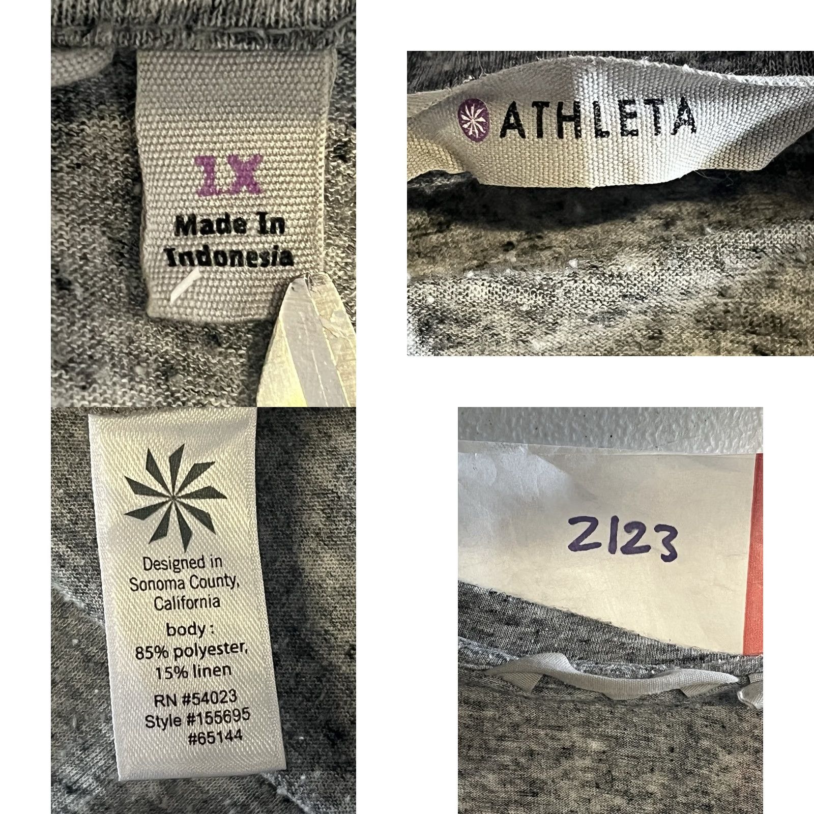 Athleta Athleta Women's Long Sleeve Top Charcoal Heather Gray Casual 1X Size XL / US 12-14 / IT 48-50 - 8 Thumbnail