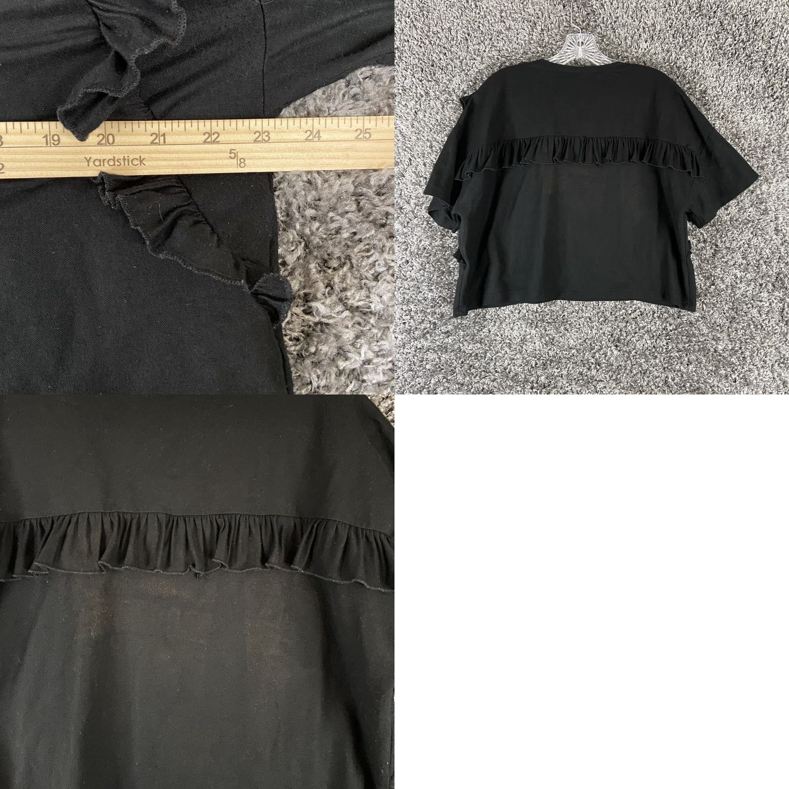 Zara Zara Blouse Shirt Short Sleeve Black M Women’s Ruffle Size M / US 6-8 / IT 42-44 - 8 Thumbnail