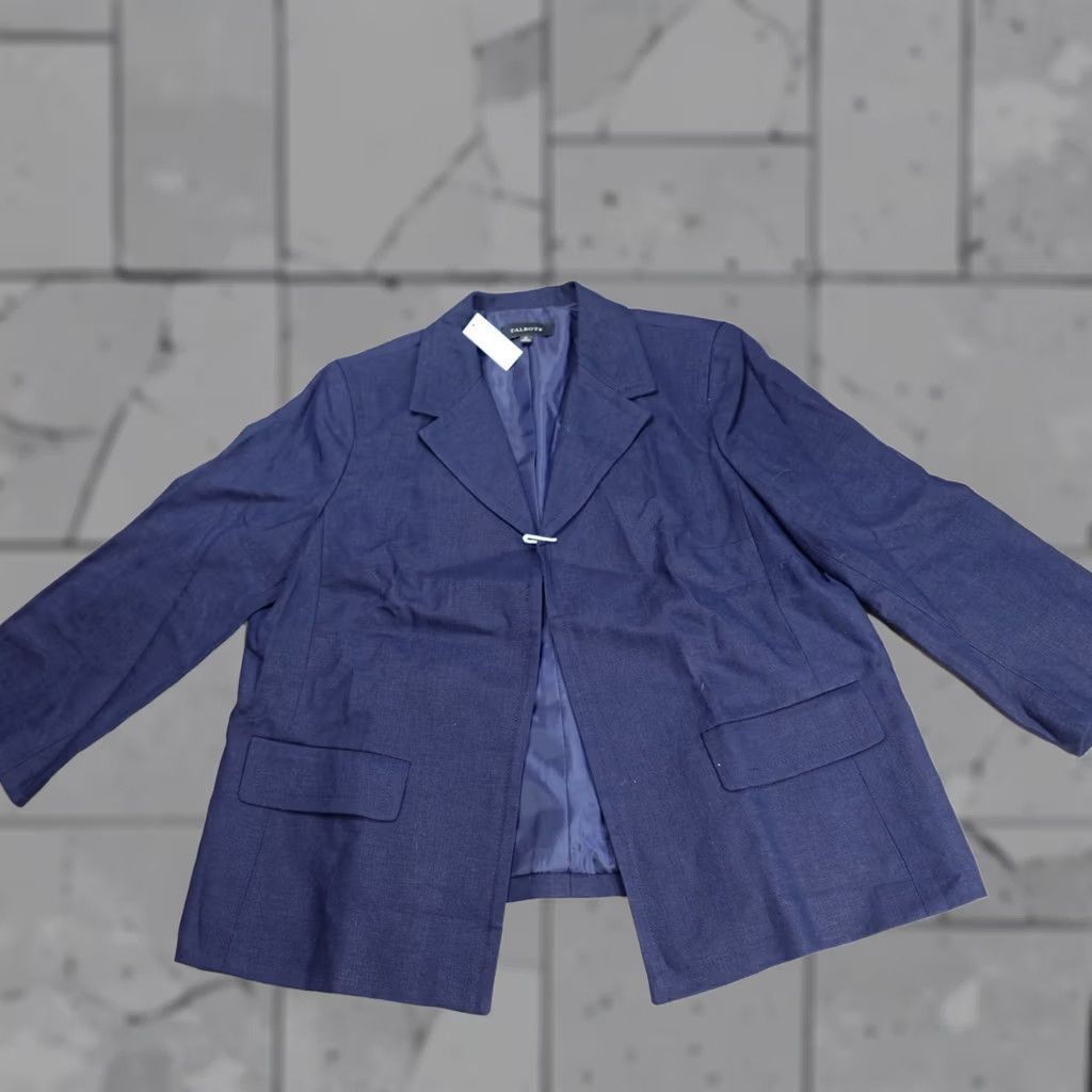 Talbots Talbots Blazer 16 Blue Navy Open Front 100% Linen NEW Women Long Sleeve Short Jacket Coat Tuxedo Size XXL / US 16-18 / IT 52-54 - 1 Thumbnail