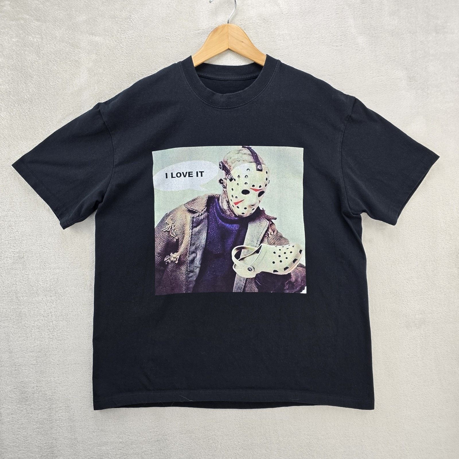 Other Jason Voorhees Loves Crocs Shirt Mens XL Black Horror Movie Size US XL / EU 56 / 4 - 2 Thumbnail
