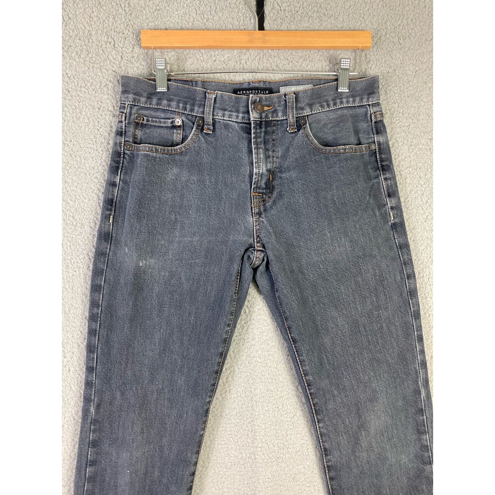 Aeropostale Aeropostale Men's Slim Straight Jeans Gray Denim Size 30x34 Size US 30 / EU 46 - 5 Thumbnail
