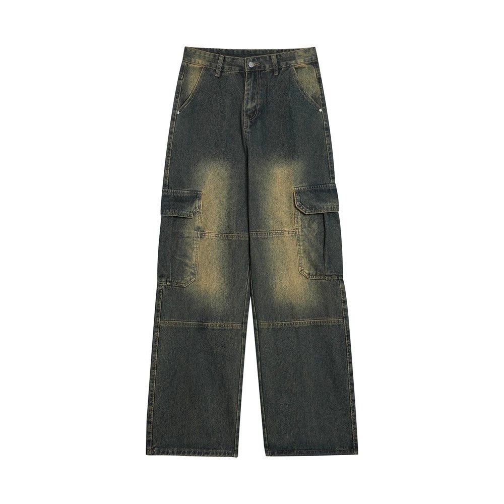 Japanese Brand × Jean Men's heavy washed distressed multi-pocket cargo jeans y2k Size US 32 / EU 48 - 1 Thumbnail