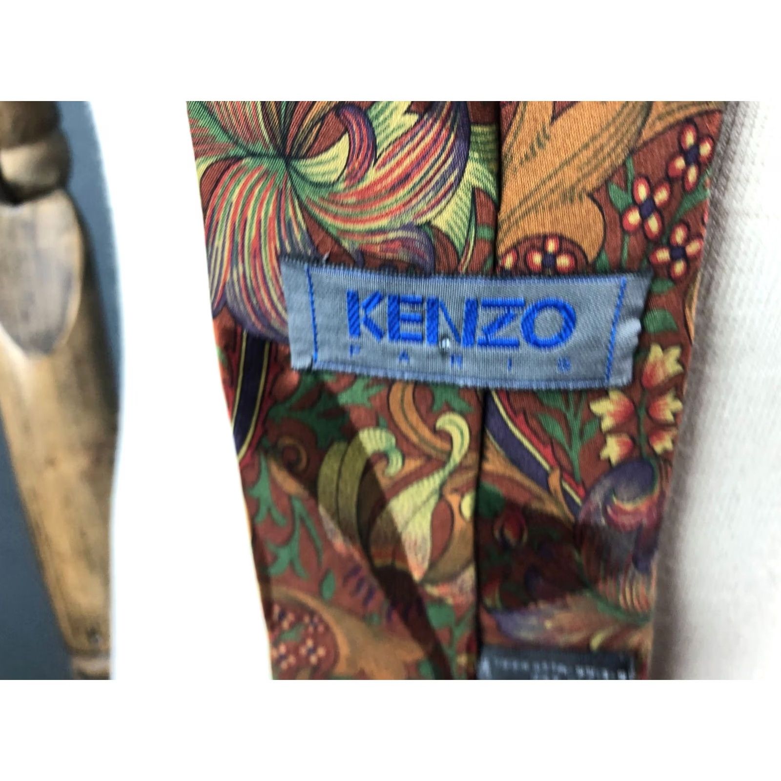 Kenzo KENZO Silk Men’s Tie Floral Brown 100% Silk Necktie Classic Floral Pattern Tie Mens Size ONE SIZE - 4 Thumbnail