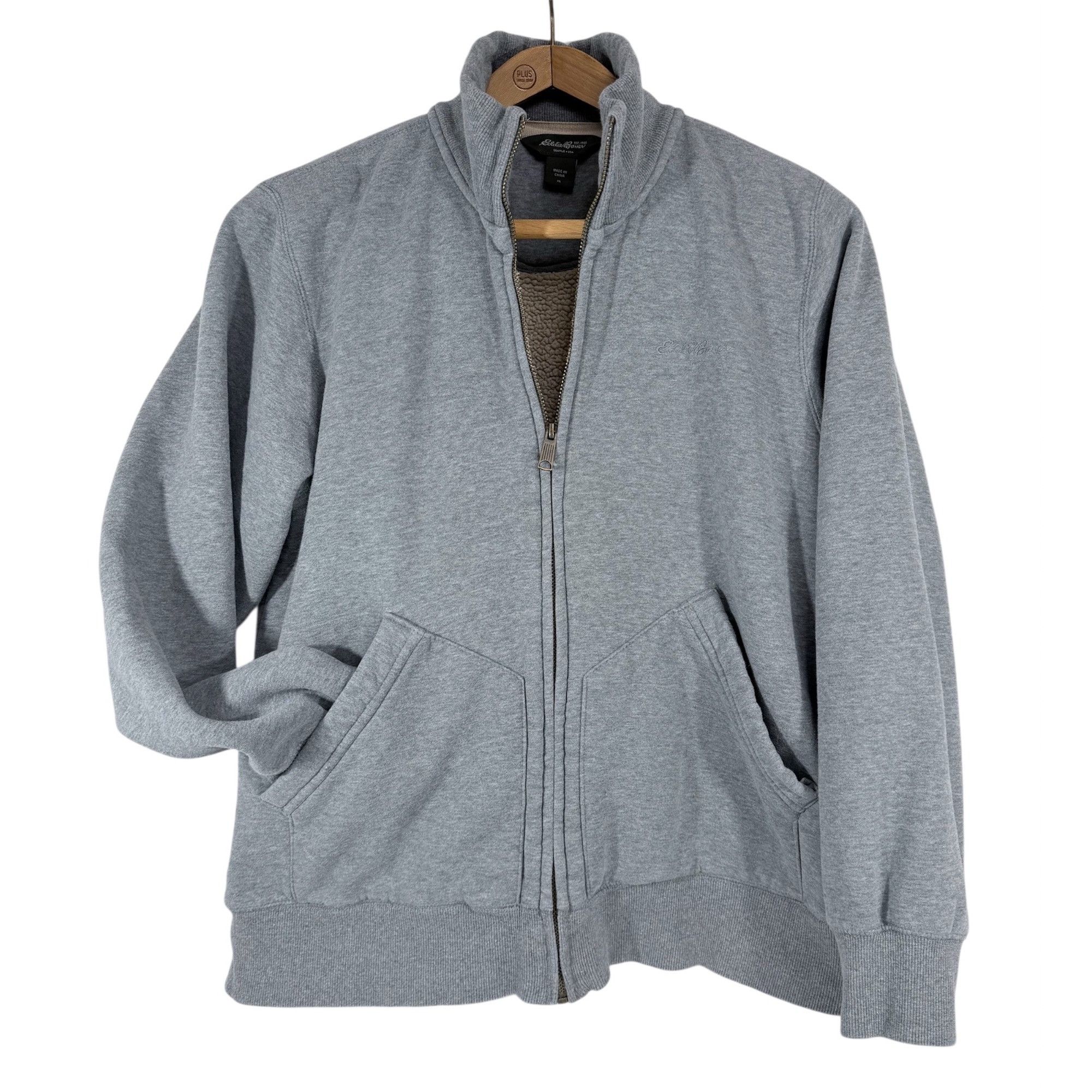 Other Eddie Bauer XL Gray Full-Zip Jacket Sherpa-Lined Cotton Blen Size US XL / EU 56 / 4 - 1 Thumbnail