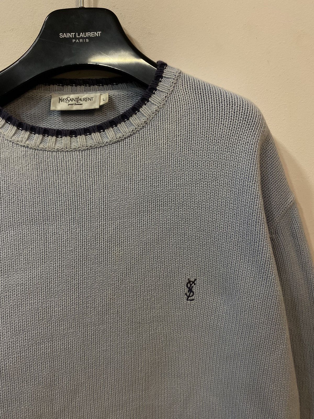 Yves Saint Laurent Blue YSL Sweater Knit Size US L / EU 52-54 / 3 - 6 Thumbnail