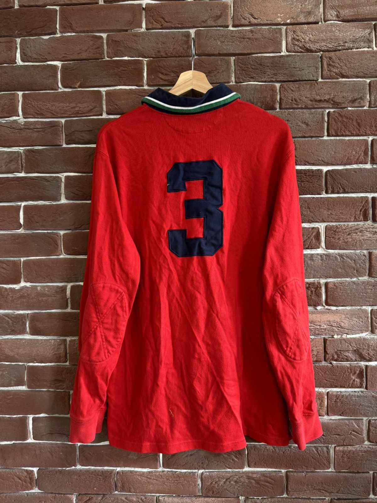 Vintage Polo Ralph Lauren USA Rugby Polo Shirt Rare Hype Red L Rare Size US L / EU 52-54 / 3 - 2 Thumbnail