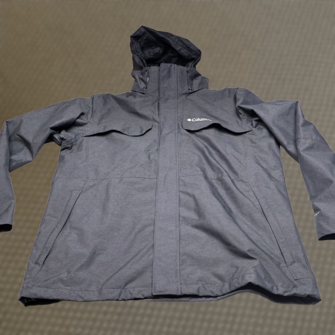Rains Columbia Rain Jacket Mens Large Black Omni-Heat Waterproof 3in1 Shell Omnitech Shell Ombro-Heat? Size US L / EU 52-54 / 3 - 1 Thumbnail