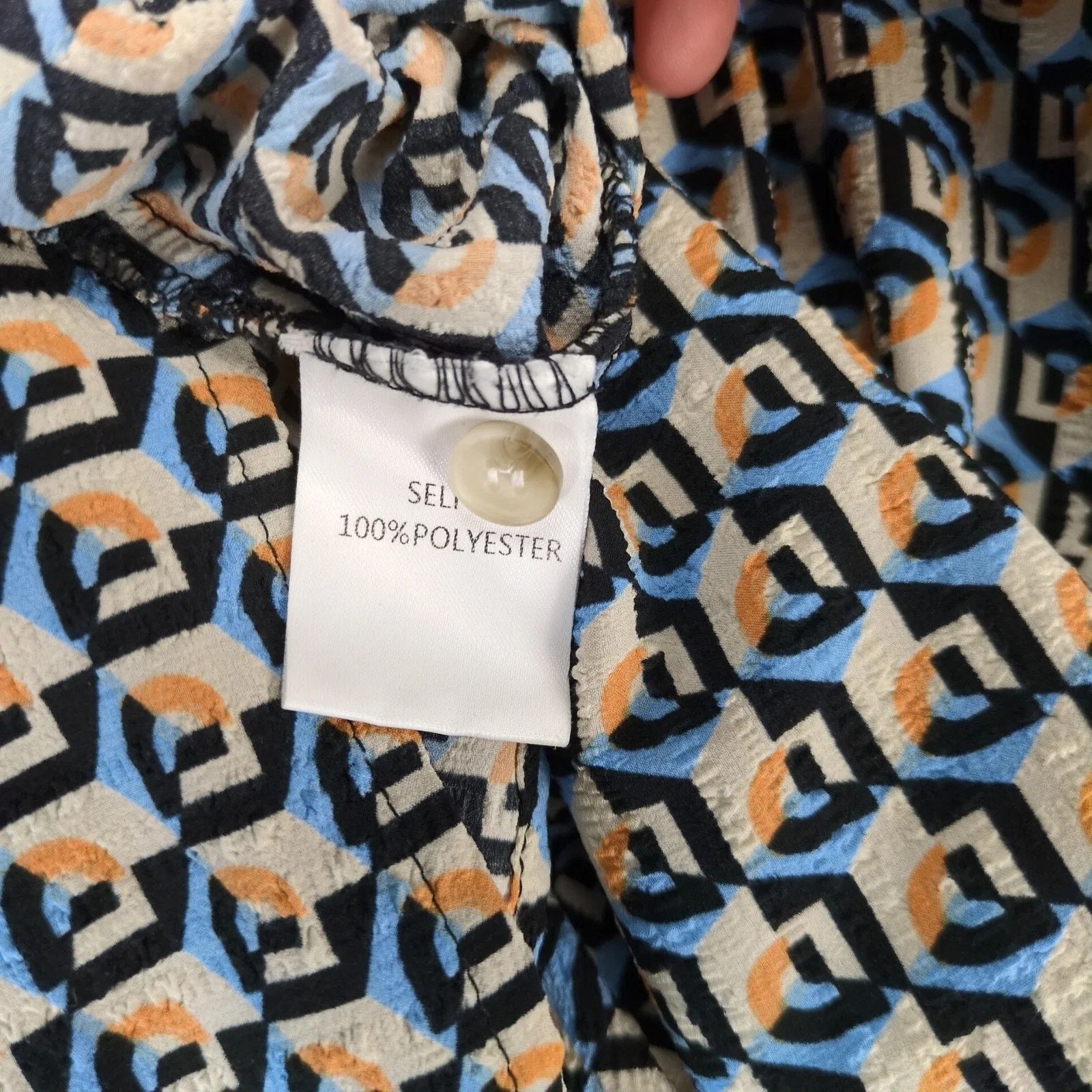 Other Cotton Bleu Geometric Tunic Top Women's Plus Sz 3X Puff Slv Size 3XL / US 20-22 - 8 Thumbnail