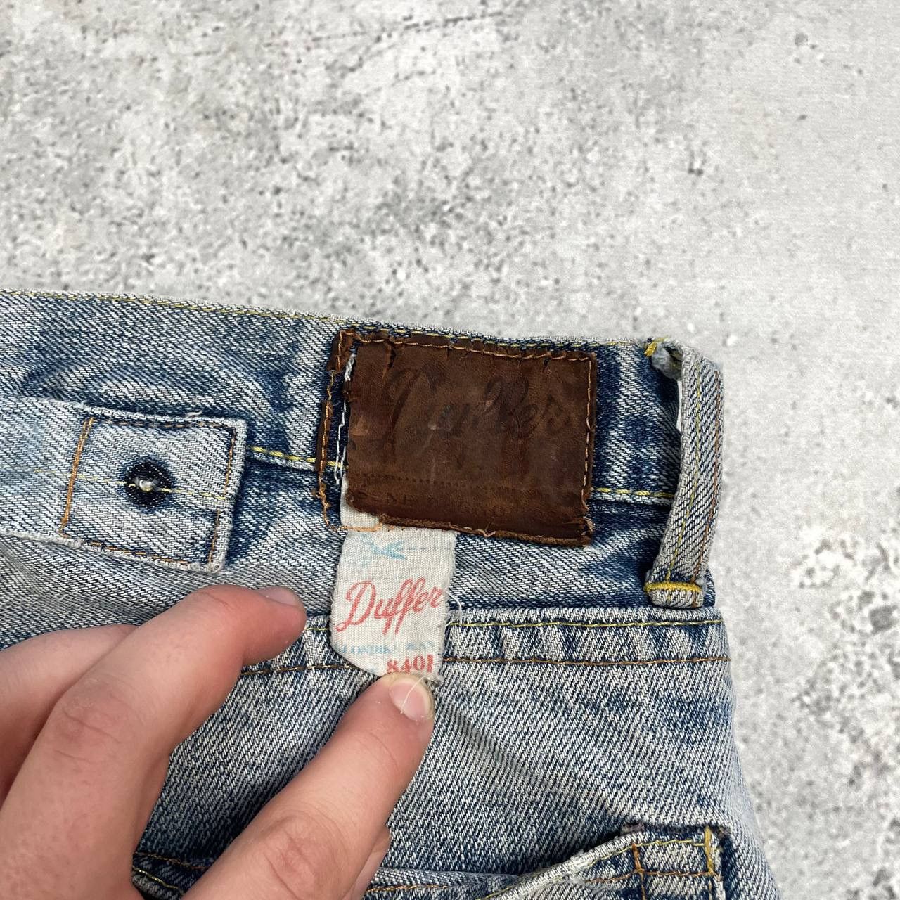The Duffer of St.George Duffer Selvedge Distressed & Stained Faded Chinch Back Jeans Size US 32 / EU 48 - 22 Thumbnail