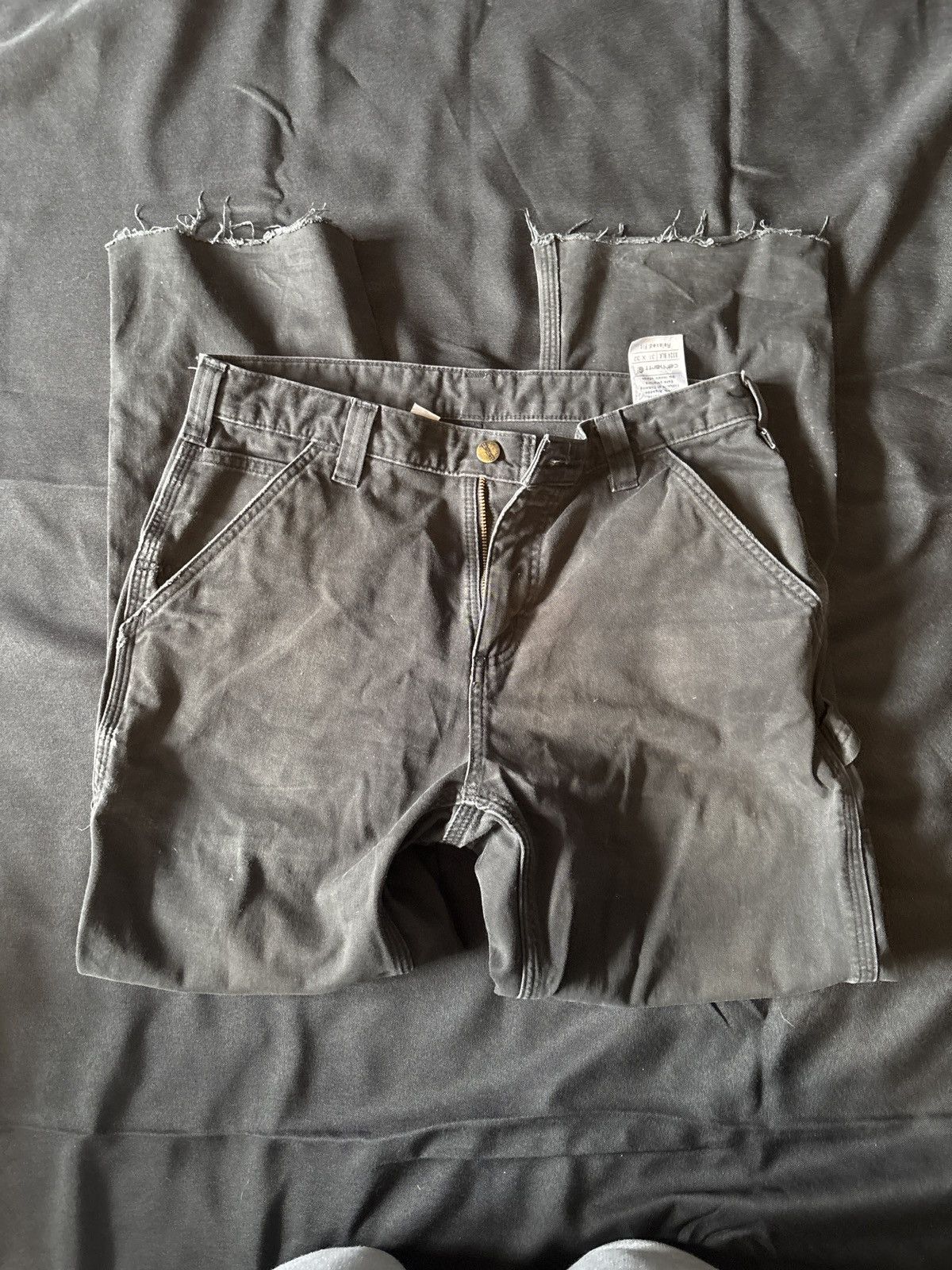 Carhartt Black Vintage Carpenter Carahart Relaxed Cropped 31/29 Size US 31 - 2 Thumbnail