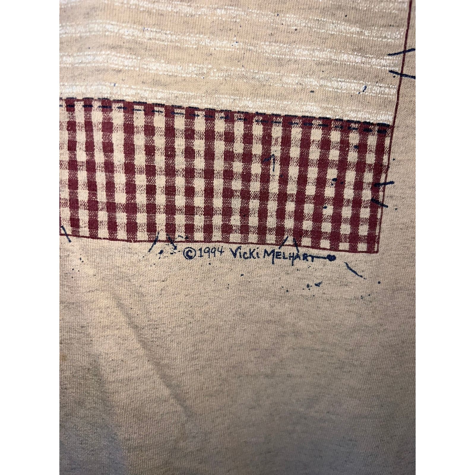 Vintage Vintage Vicki Melhart Shirt American Flag Brown Tee 90s XL Size US XL / EU 56 / 4 - 5 Thumbnail