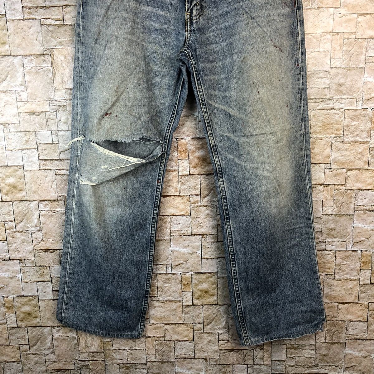Levi's Levis Blue Distressed ripped cobain Denim Pants #A1135 Size US 32 / EU 48 - 6 Thumbnail