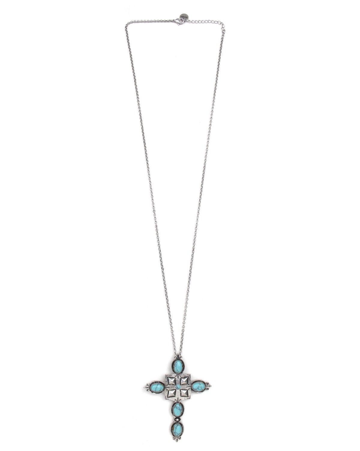 Vintage SS2015 MOUSSY TURQUOISE STYLE CROSS PENDANT NECKLACE Size ONE SIZE - 2 Thumbnail