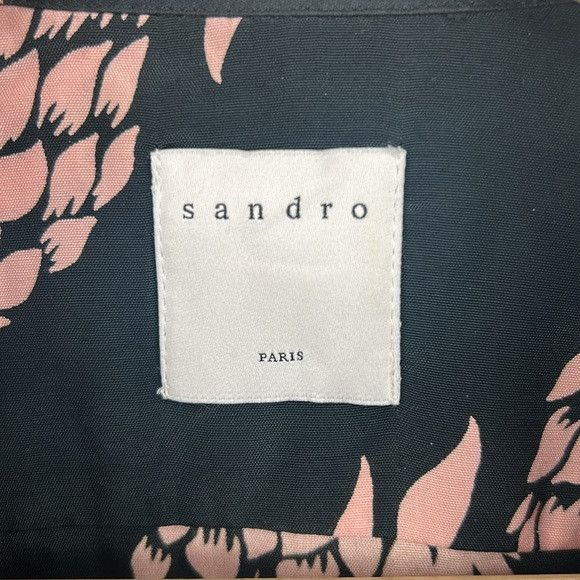 Sandro SANDRO Pineapple-print Relaxed-fit Crepe Shirt In Black xs Size US XS / EU 42 / 0 - 7 Thumbnail