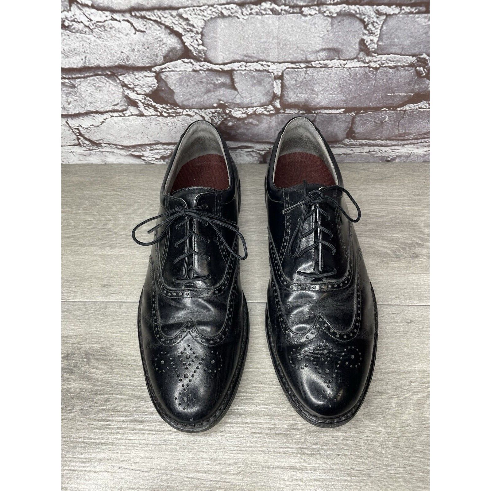 Rockport Rockport Dressports Black Leather Wingtip Oxfords Vibram Sol Size US 9.5 / EU 42-43 - 12 Thumbnail