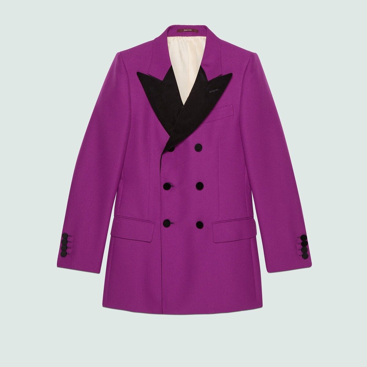 Gucci o1s1wg110125 Formal Jacket With Velvet Detail Purple/Black Size US L / EU 52-54 / 3 - 1 Thumbnail