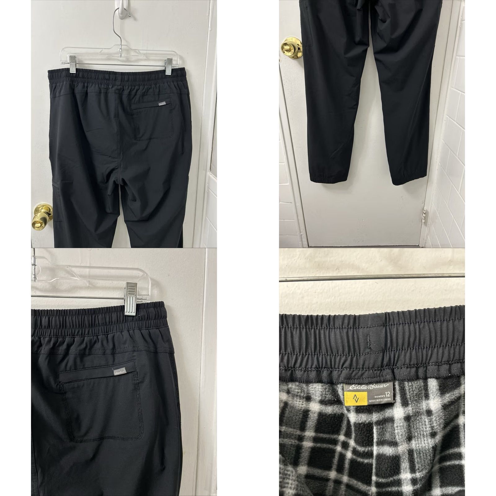 Eddie Bauer VINTAGE Eddie Bauer First Ascent Fleece Lined Joggers Womens 12x30 Black Cargo Pants Size 34" / US 12 / IT 48 - 8 Thumbnail