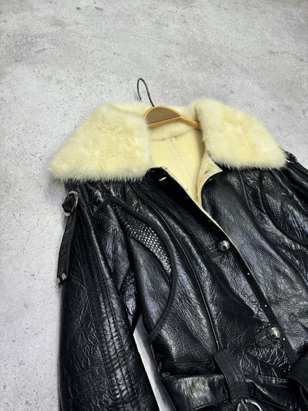 14th Addiction Vintage Patent Leather Bandage Fur Jacket Size US S / EU 44-46 / 1 - 8 Thumbnail