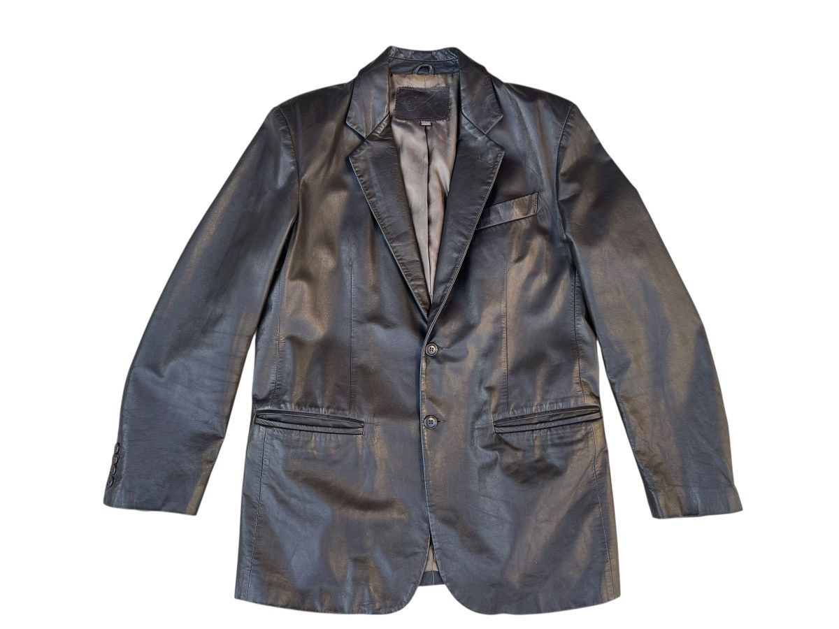 Calvin Klein Vintage CK Calvin Klein Italy Leather Coat Blazer Jacket Size US M / EU 48-50 / 2 - 3 Thumbnail