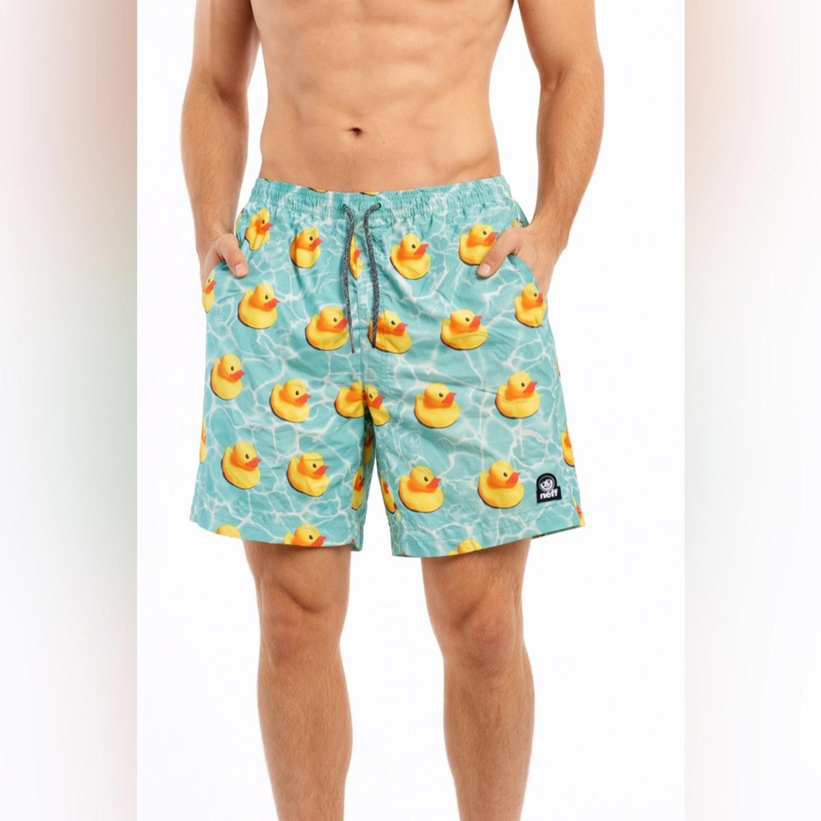 NEFF Neff Large Drawstring Aqua Duck Swim Shorts NWOT Size US 34 / EU 50 - 1 Thumbnail
