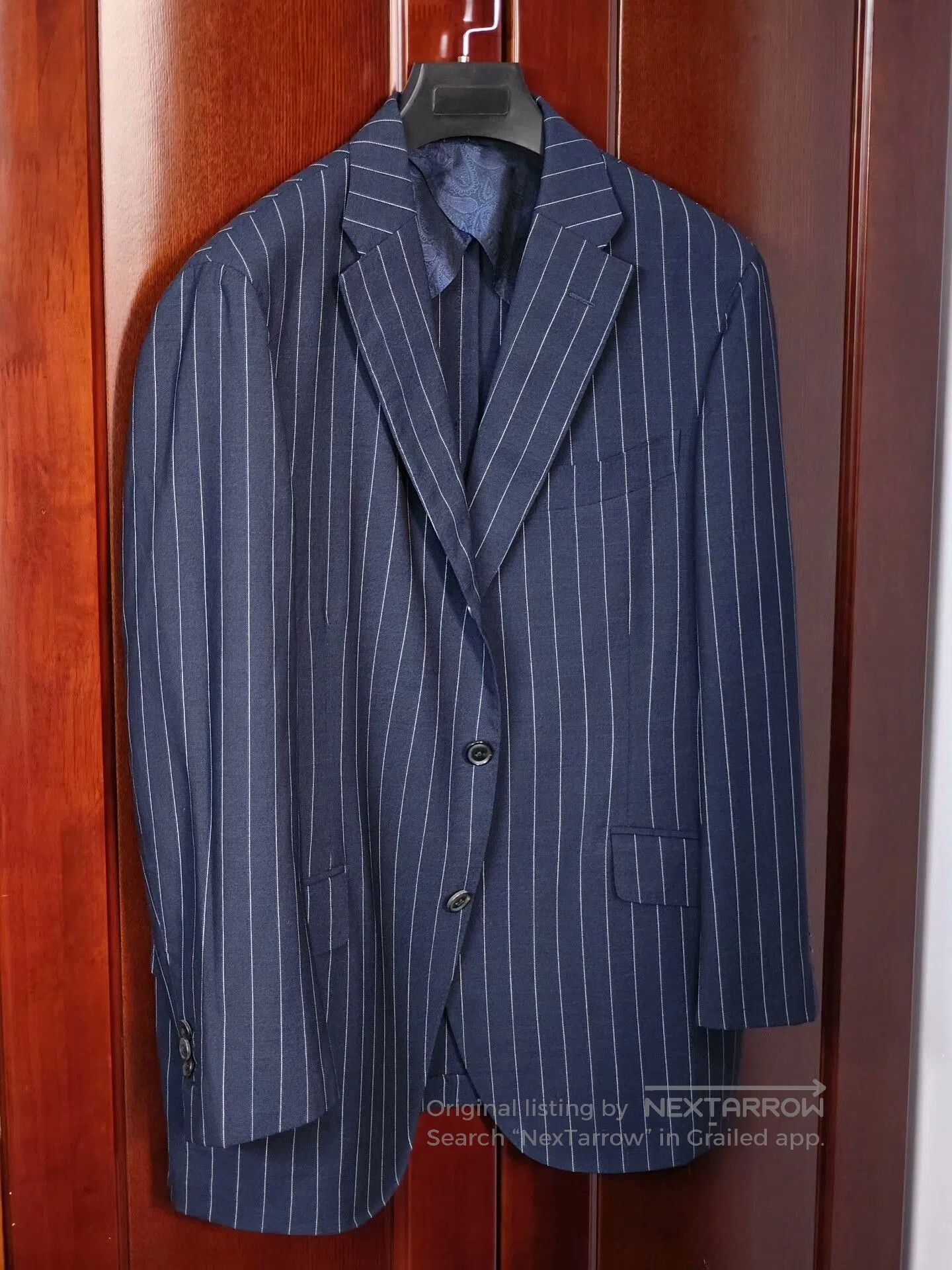 Japanese Brand Custom Angelico Wool Linen Suit. Size US L / EU 52-54 / 3 - 1 Thumbnail