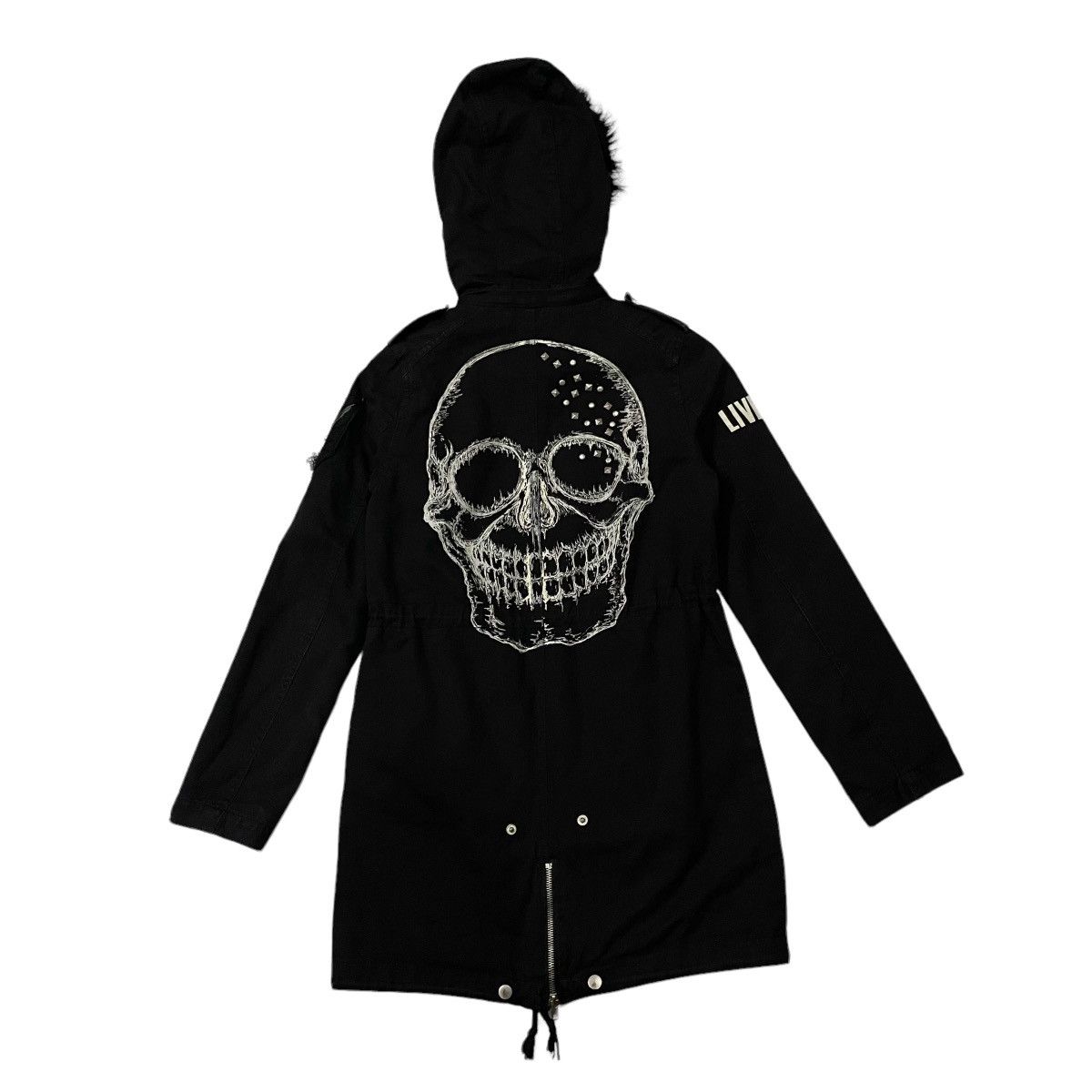 Le Grande Bleu (L.G.B.) Vintage Glad News Seditionaries Punk Skull Fishtail Parka Size US XS / EU 42 / 0 - 1 Thumbnail