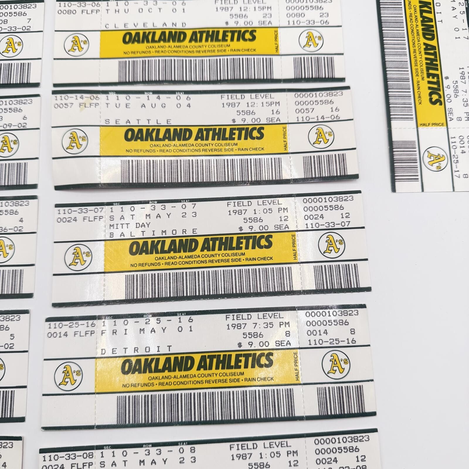 Other MLB Season Tickets Oakland A's 2001 - 2017 Vintage Size ONE SIZE - 5 Thumbnail
