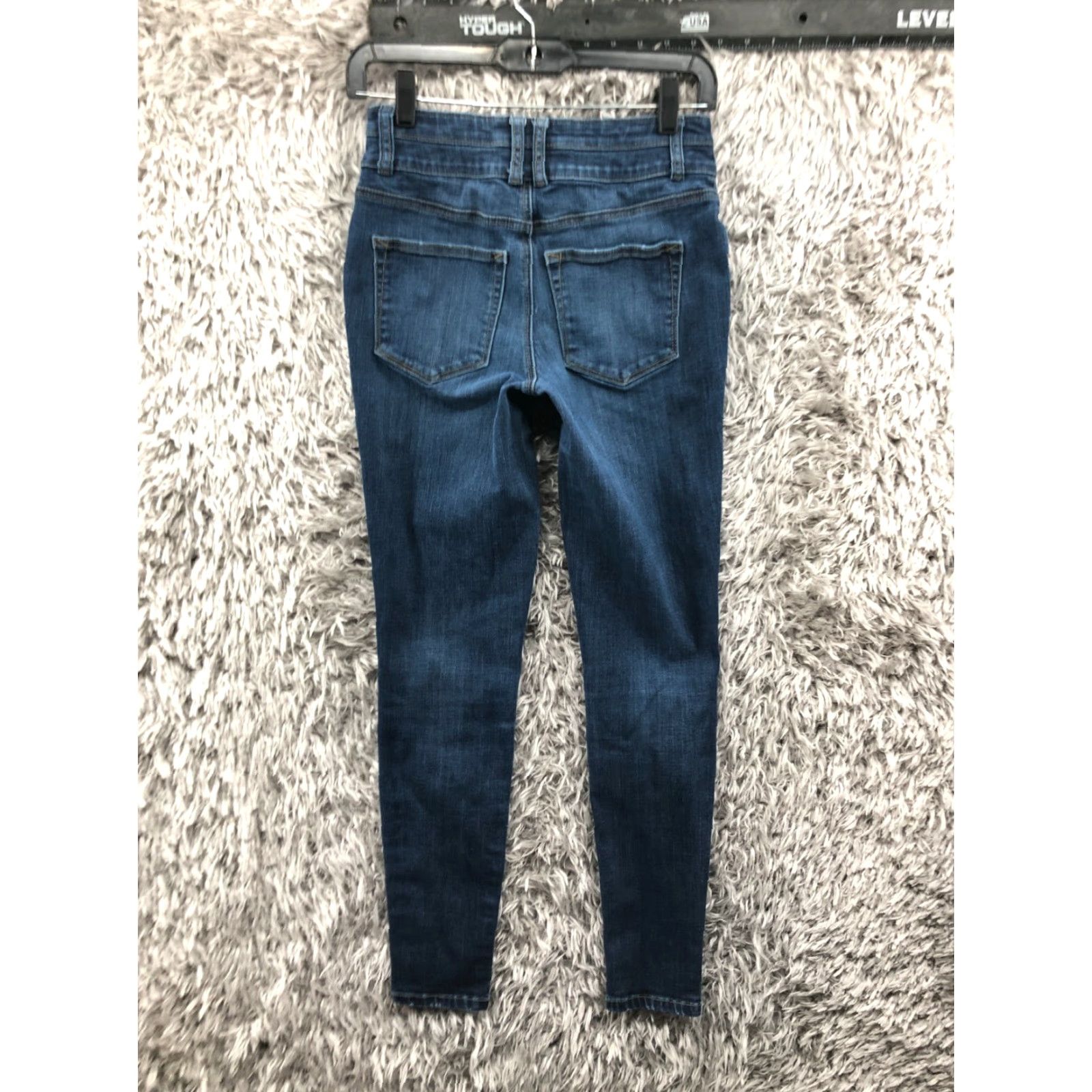 Vintage Maurices Jeans Skinny High Rise Regular XS Womens Dark Blue Denim 5-Pocket Logo Zipper Belt Loops Size 26" / US 2 / IT 38 - 7 Thumbnail