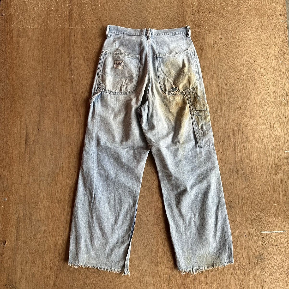 Japanese Brand VTG LEE DISTRESSED DENIM TALON RUSTY DIRTY JEANS BAGGY PANTS Size US 27 - 13 Thumbnail