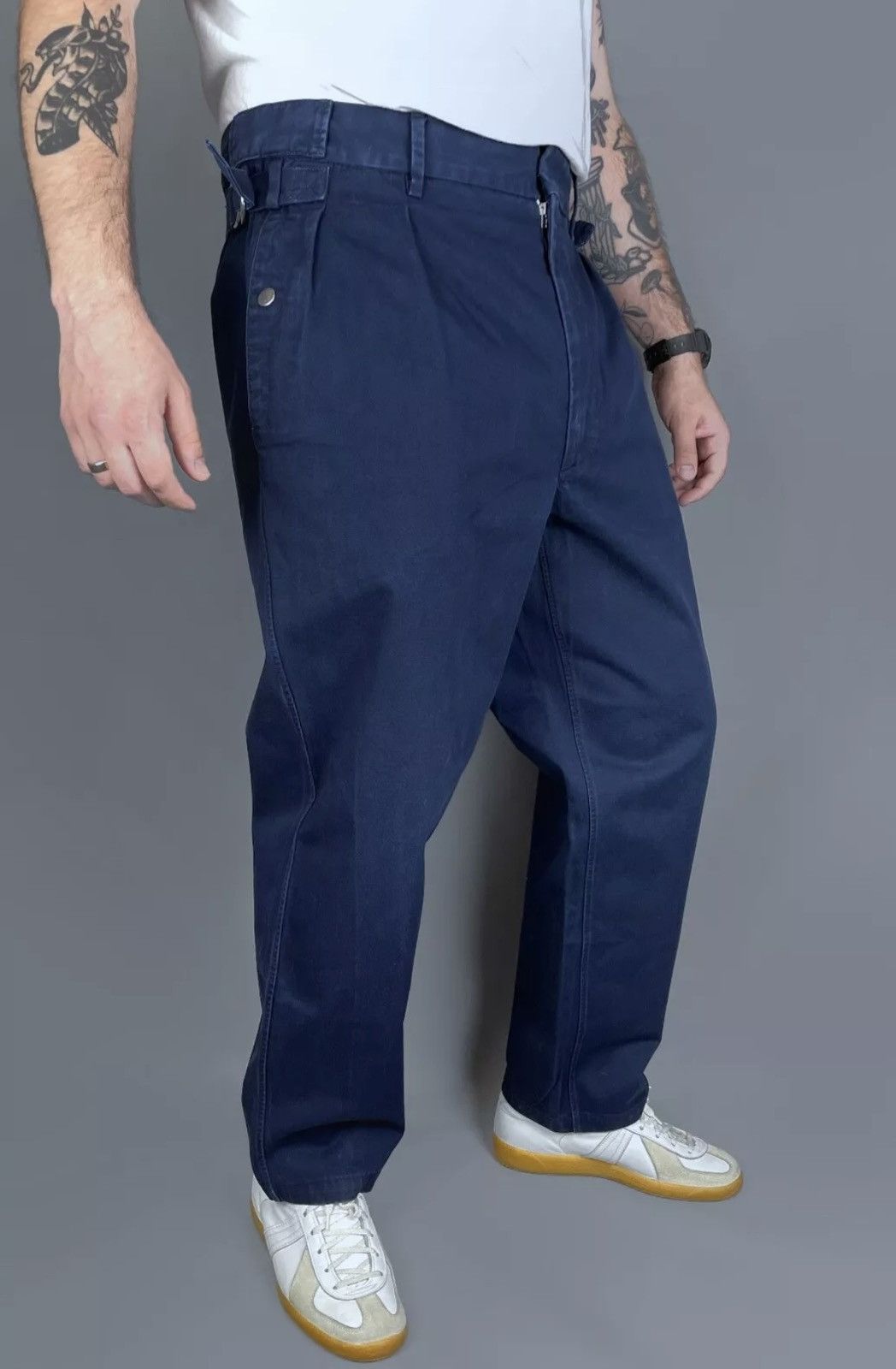 Maison Margiela Maison Martin Margiela Baggy Navy Pants Adjustable Waist 52 Size US 34 / EU 50 - 17 Thumbnail